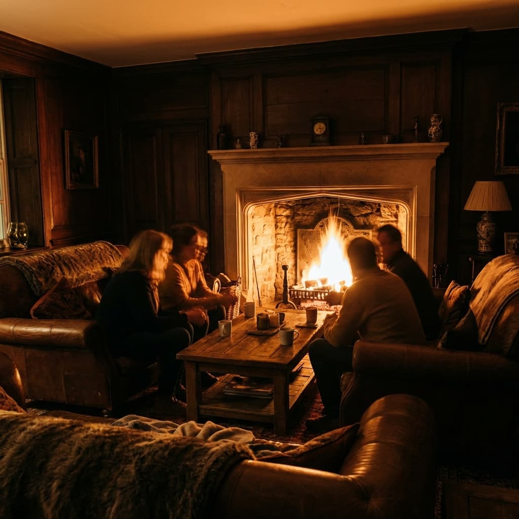 Intimate fireside gathering